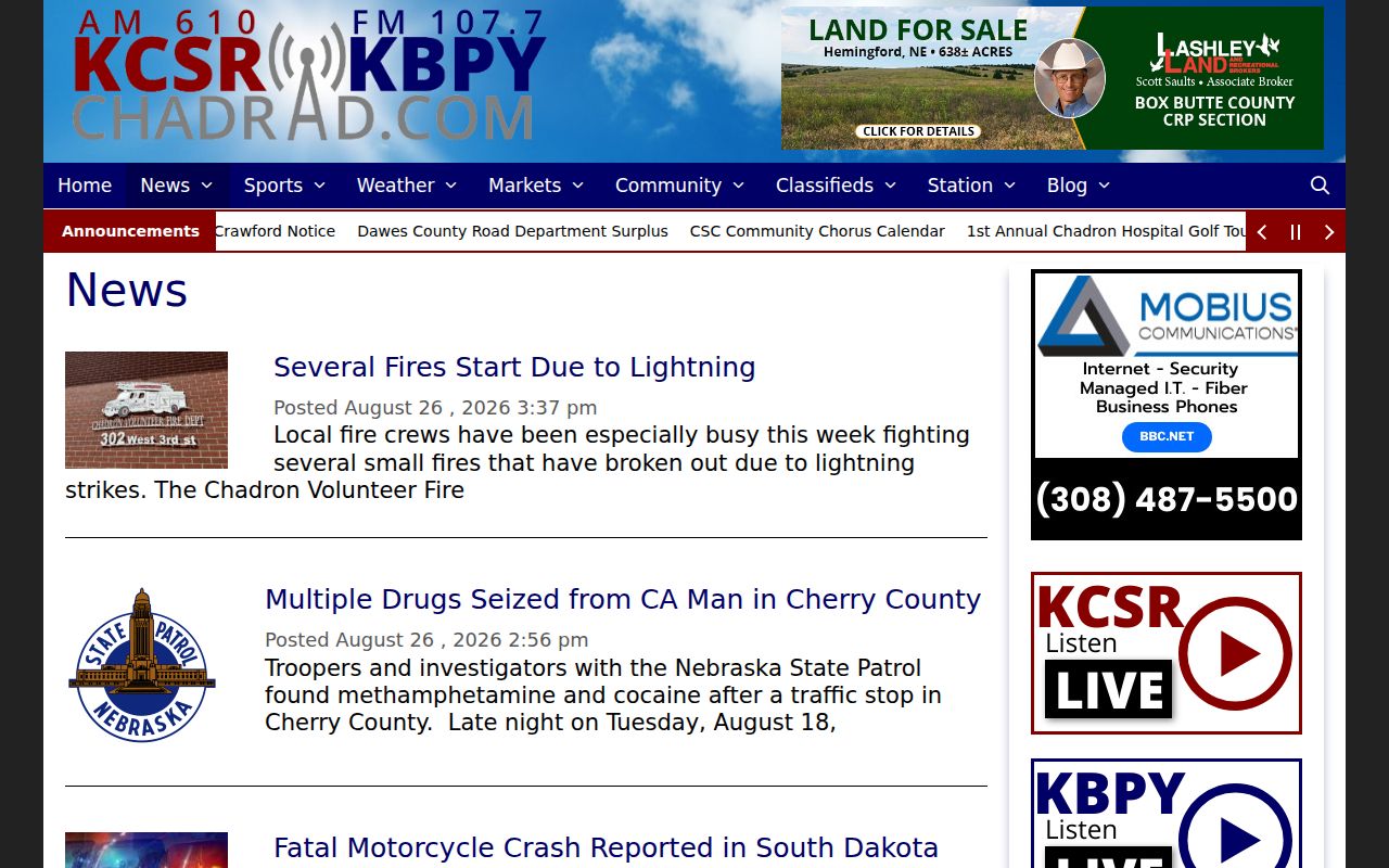 Dawes County local arrest-news category at KCSR KBPY Chadrad News